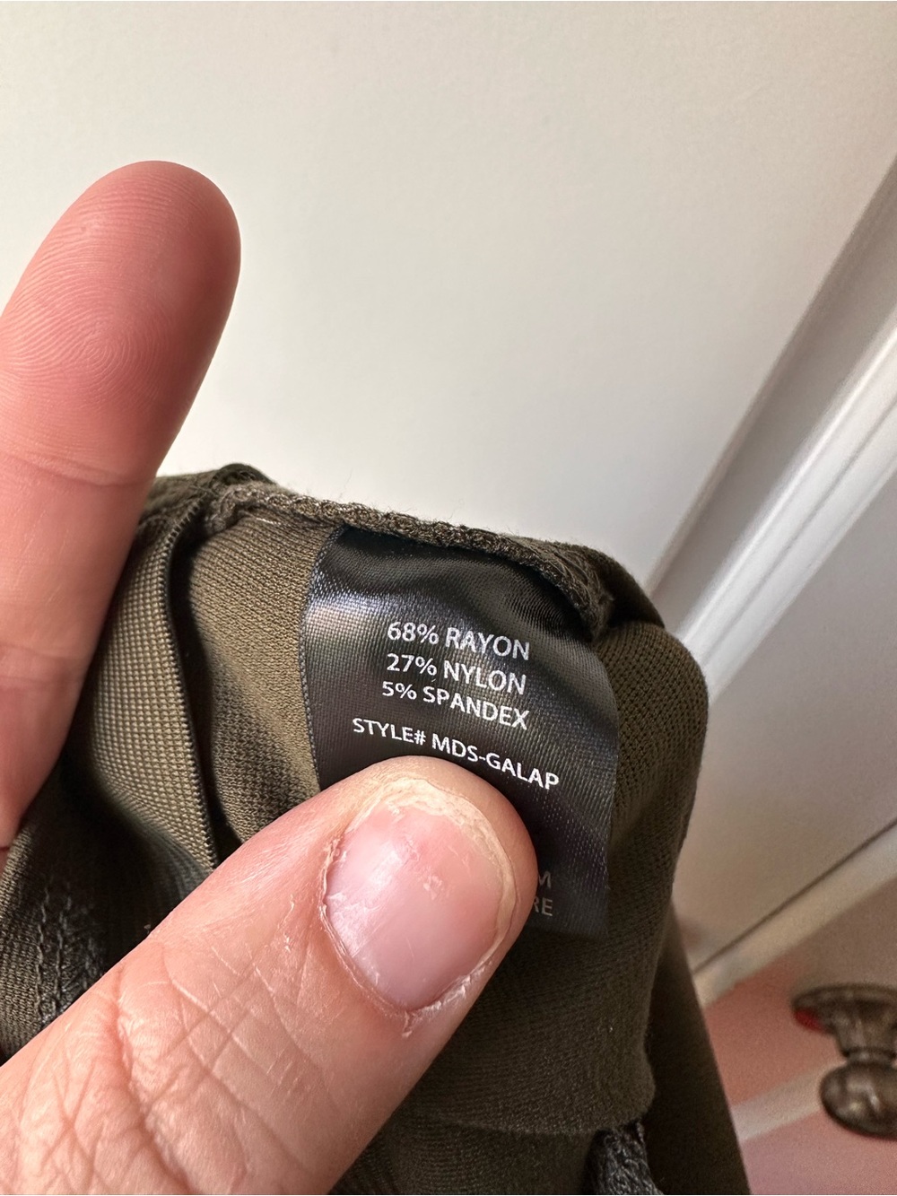 Dear Scarlett Olive Green Boot-Cut Pants with Button Detail - Picture 10 of 10